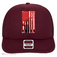 RED Remeber Everyone Deployed Support Military Troops High Crown Mesh Back Trucker Hat