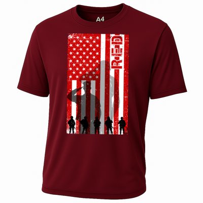 RED Remeber Everyone Deployed Support Military Troops Cooling Performance Crew T-Shirt