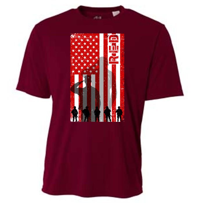 RED Remeber Everyone Deployed Support Military Troops Cooling Performance Crew T-Shirt