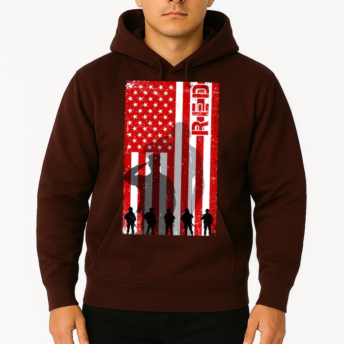 RED Remeber Everyone Deployed Support Military Troops Hoodie
