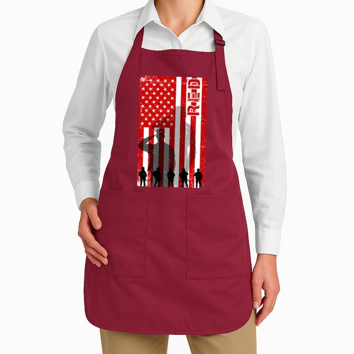 RED Remeber Everyone Deployed Support Military Troops Apron