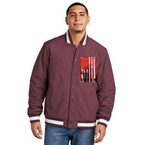 RED Remeber Everyone Deployed Support Military Troops Insulated Varsity Jacket