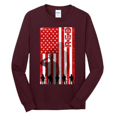 RED Remeber Everyone Deployed Support Military Troops Tall Long Sleeve T-Shirt