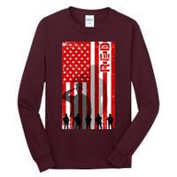 RED Remeber Everyone Deployed Support Military Troops Tall Long Sleeve T-Shirt