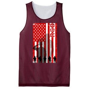 RED Remeber Everyone Deployed Support Military Troops Mesh Reversible Basketball Jersey Tank