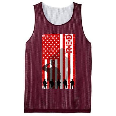 RED Remeber Everyone Deployed Support Military Troops Mesh Reversible Basketball Jersey Tank