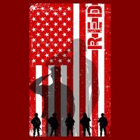 RED Remeber Everyone Deployed Support Military Troops Sustainable Knit Beanie