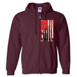 RED Remeber Everyone Deployed Support Military Troops Full Zip Hoodie