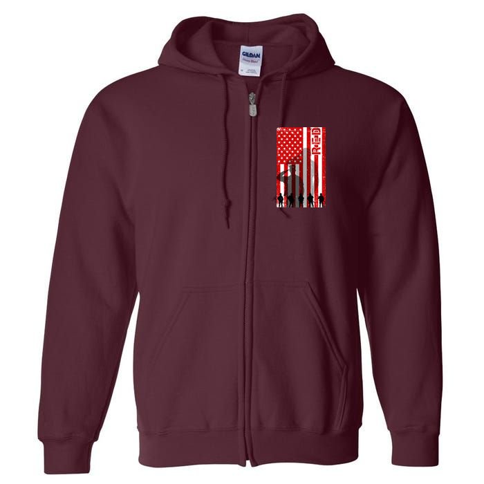 RED Remeber Everyone Deployed Support Military Troops Full Zip Hoodie
