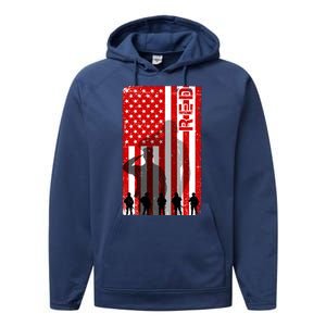 RED Remeber Everyone Deployed Support Military Troops Performance Fleece Hoodie