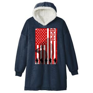 RED Remeber Everyone Deployed Support Military Troops Hooded Wearable Blanket