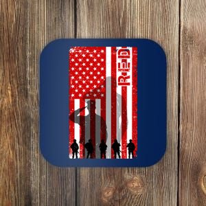 RED Remeber Everyone Deployed Support Military Troops Coaster