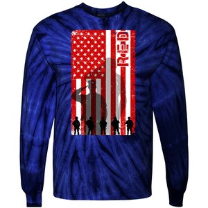 RED Remeber Everyone Deployed Support Military Troops Tie-Dye Long Sleeve Shirt