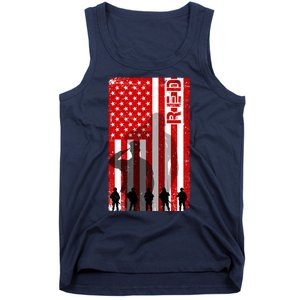 RED Remeber Everyone Deployed Support Military Troops Tank Top