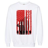 RED Remeber Everyone Deployed Support Military Troops Garment-Dyed Sweatshirt