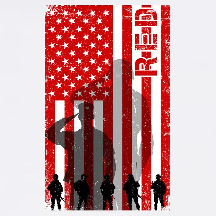 RED Remeber Everyone Deployed Support Military Troops Garment-Dyed Sweatshirt