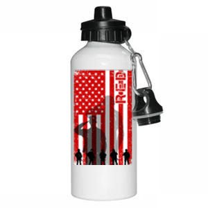 RED Remeber Everyone Deployed Support Military Troops Aluminum Water Bottle