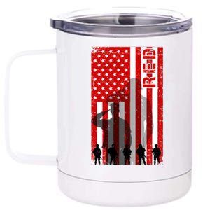 RED Remeber Everyone Deployed Support Military Troops 12 oz Stainless Steel Tumbler Cup