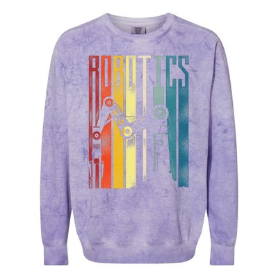 Robot Robotics Engineer Retro Vintage Robotics Colorblast Crewneck Sweatshirt