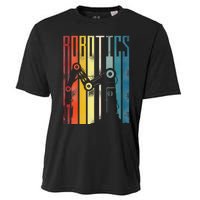 Robot Robotics Engineer Retro Vintage Robotics Cooling Performance Crew T-Shirt