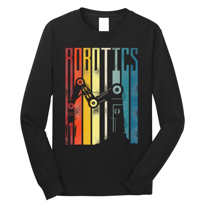 Robot Robotics Engineer Retro Vintage Robotics Long Sleeve Shirt