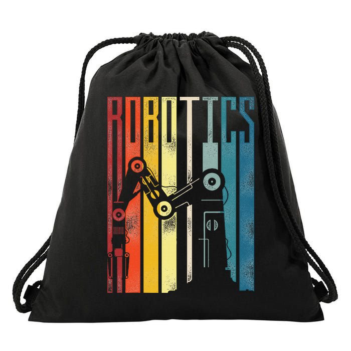 Robot Robotics Engineer Retro Vintage Robotics Drawstring Bag
