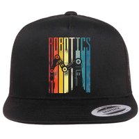 Robot Robotics Engineer Retro Vintage Robotics Flat Bill Trucker Hat