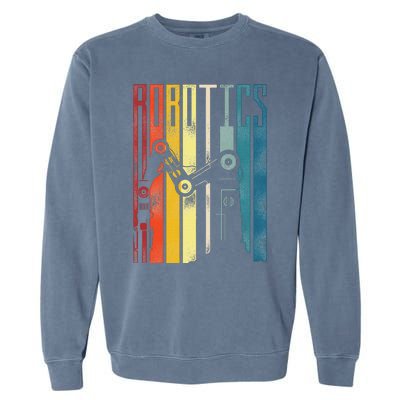 Robot Robotics Engineer Retro Vintage Robotics Garment-Dyed Sweatshirt