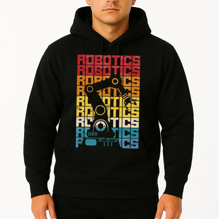 Robot Robotics Engineer Retro Vintage Robotics Hoodie
