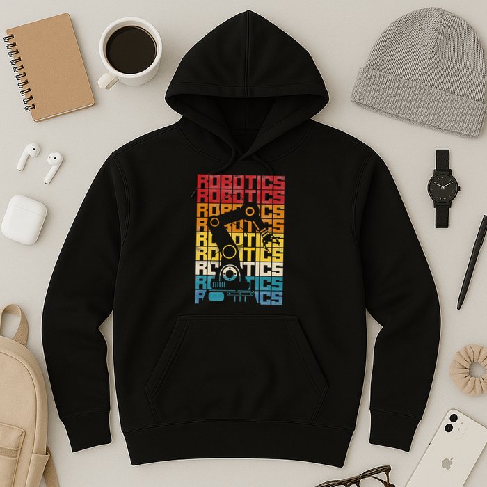 Robot Robotics Engineer Retro Vintage Robotics Hoodie