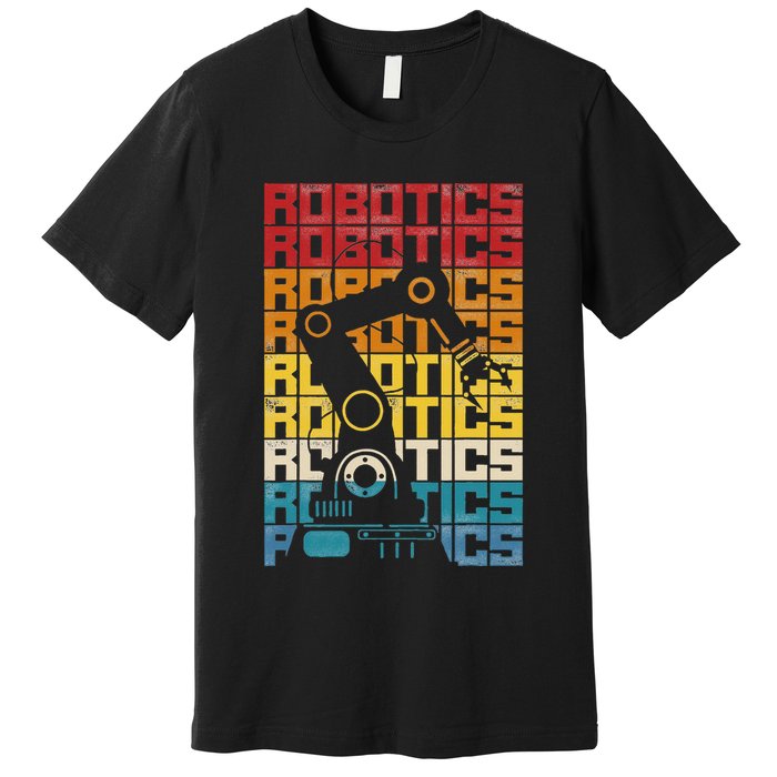 Robot Robotics Engineer Retro Vintage Robotics Premium T-Shirt