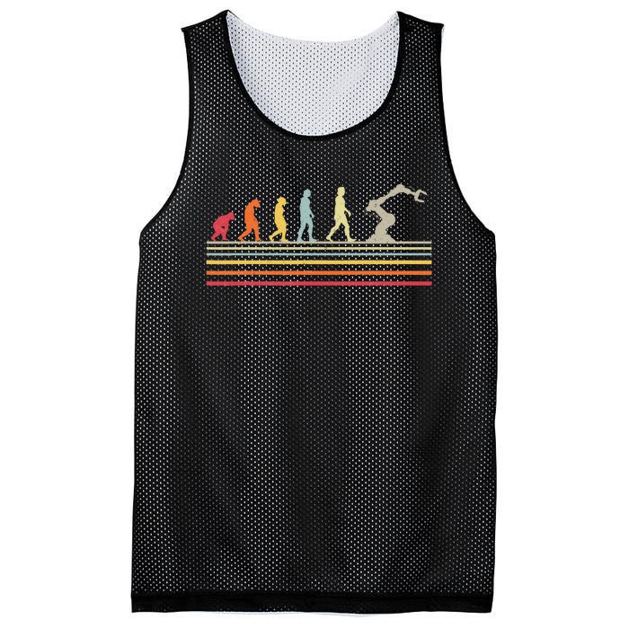 Robot Robotics Engineer Retro Vintage Mesh Reversible Basketball Jersey Tank