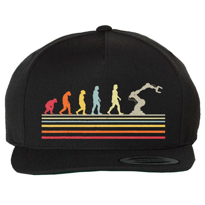 Robot Robotics Engineer Retro Vintage Wool Snapback Cap