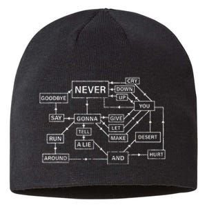 Rick Roll Flowchart Internet Meme Funny 80s Music Nerd Sustainable Beanie