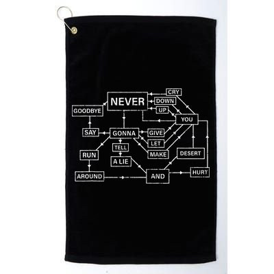 Rick Roll Flowchart Internet Meme Funny 80s Music Nerd Golf Towel