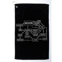 Rick Roll Flowchart Internet Meme Funny 80s Music Nerd Golf Towel