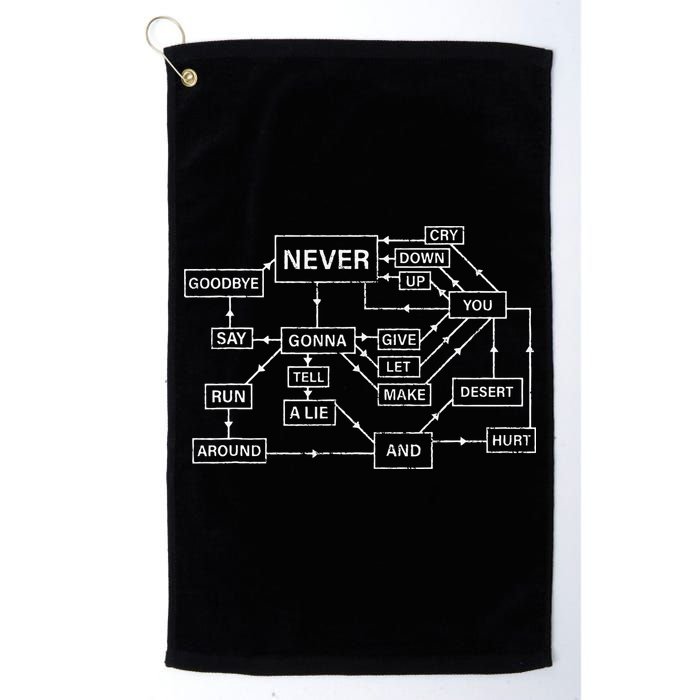 Rick Roll Flowchart Internet Meme Funny 80s Music Nerd Golf Towel