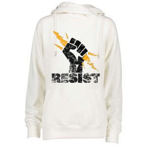 Resist | Resist Fist And Equal Right Womens Funnel Neck Pullover Hood