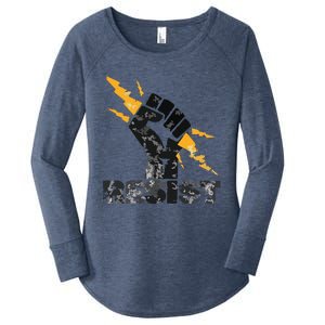 Resist | Resist Fist And Equal Right Women's Perfect Tri Tunic Long Sleeve Shirt