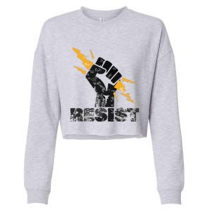 Resist | Resist Fist And Equal Right Cropped Pullover Crew