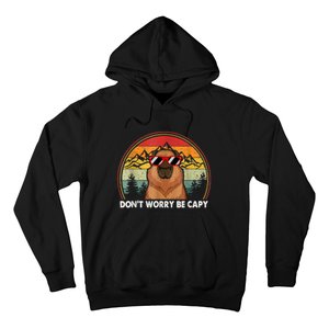 Retro Rodent Funny Capybara Dont Be Worry Be Capy Hoodie