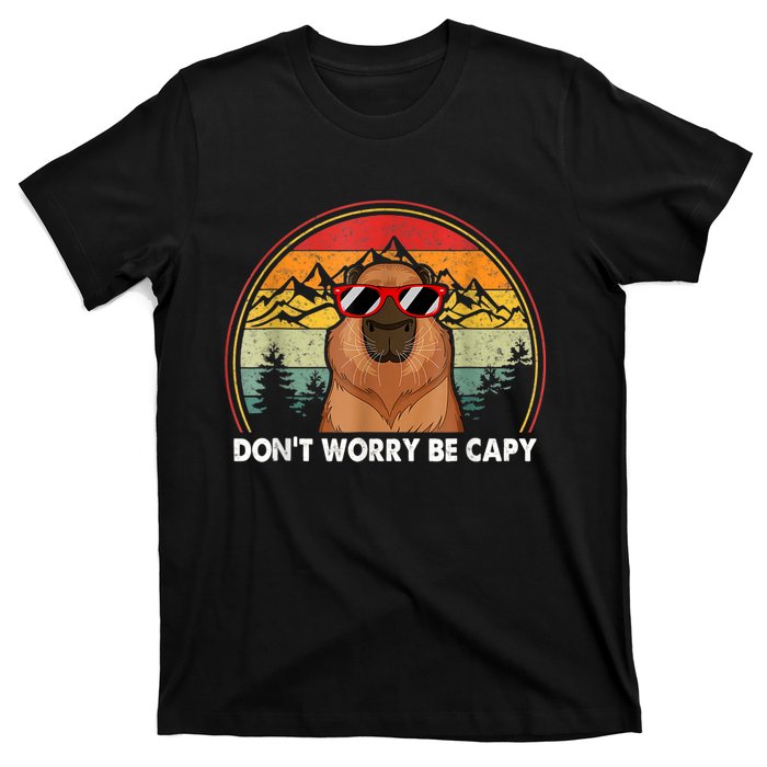 Retro Rodent Funny Capybara Dont Be Worry Be Capy T-Shirt