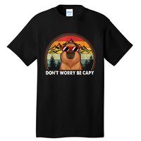 Retro Rodent Funny Capybara Dont Be Worry Be Capy Tall T-Shirt