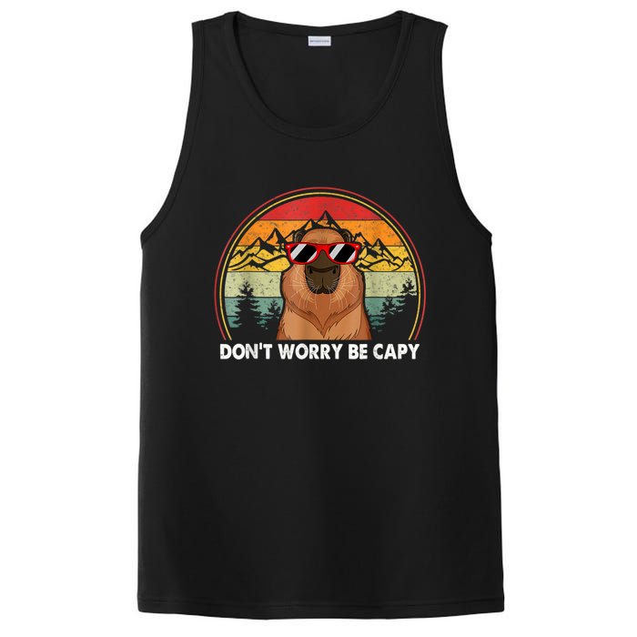 Retro Rodent Funny Capybara Dont Be Worry Be Capy PosiCharge Competitor Tank