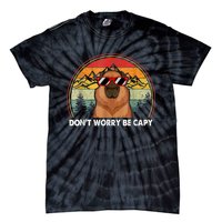 Retro Rodent Funny Capybara Dont Be Worry Be Capy Tie-Dye T-Shirt