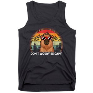 Retro Rodent Funny Capybara Dont Be Worry Be Capy Tank Top