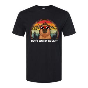 Retro Rodent Funny Capybara Dont Be Worry Be Capy Softstyle CVC T-Shirt