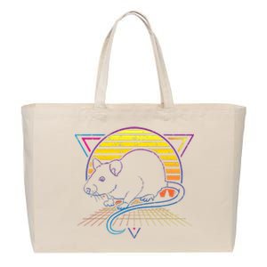 Retro Rat For Rat Lover Cotton Canvas Jumbo Tote