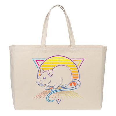 Retro Rat For Rat Lover Cotton Canvas Jumbo Tote