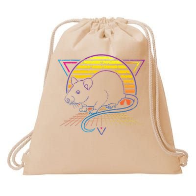 Retro Rat For Rat Lover Drawstring Bag